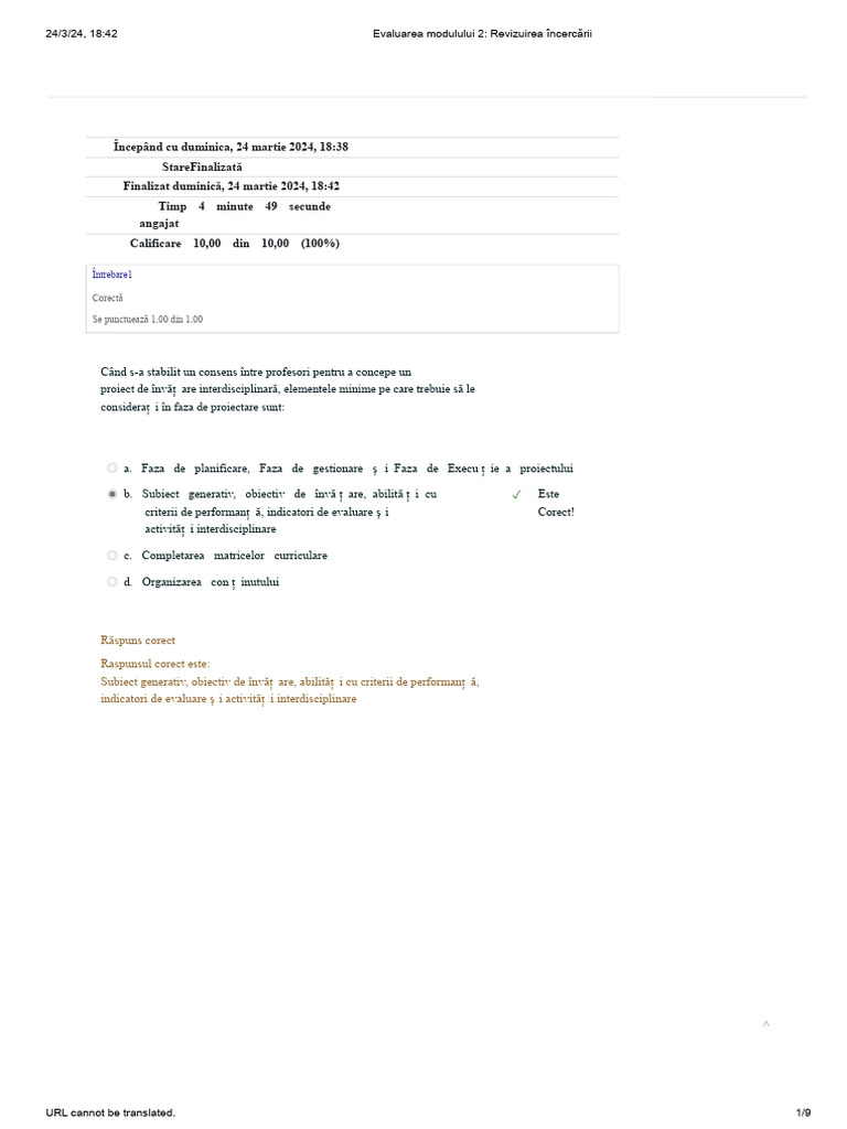 Evaluarea Modulului 2 - Revizuirea încercăriiEVALUAREA MODULULUI 2 ...