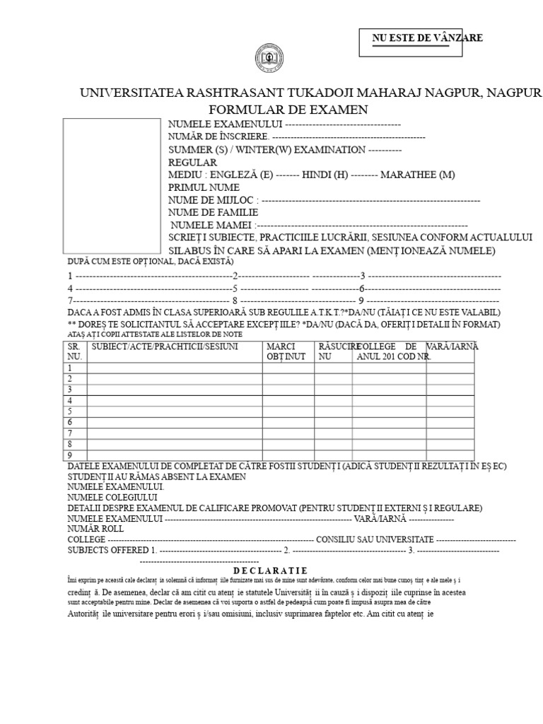 Exam Form 281217 | PDF