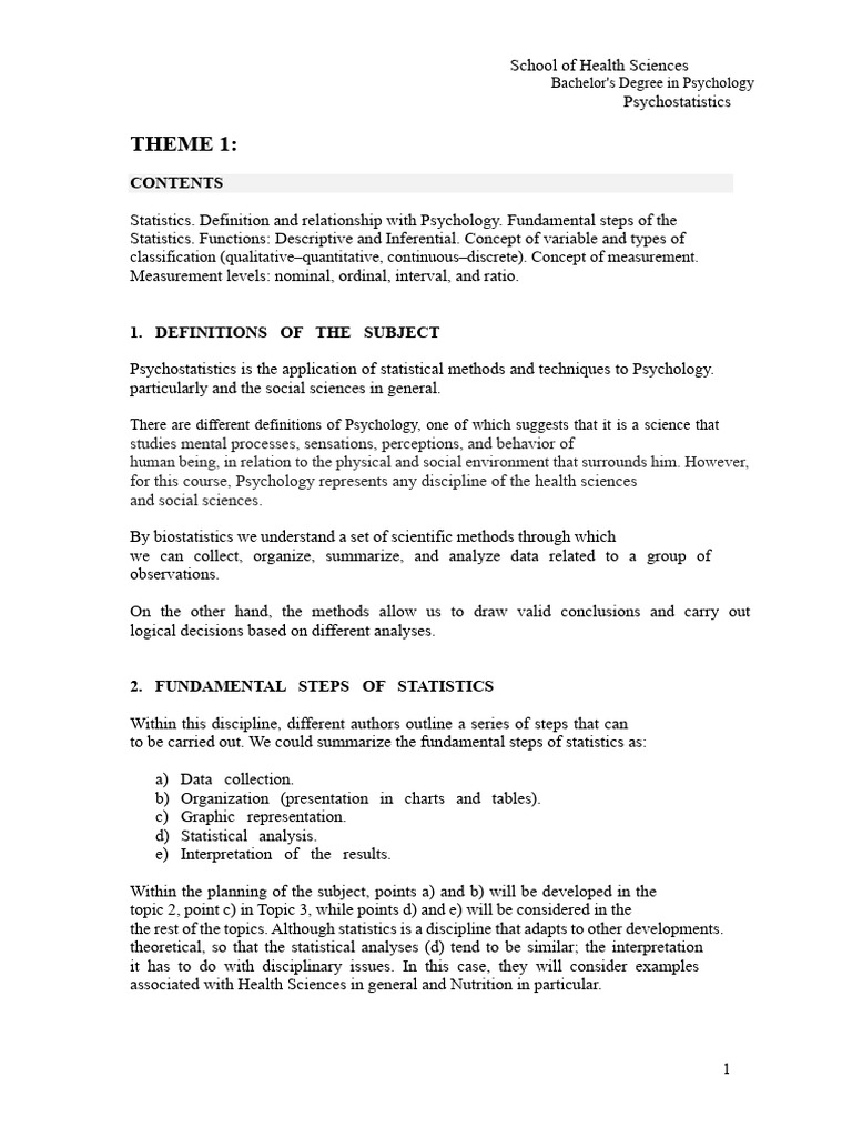 Introduction to Psychostatistics | PDF | Statistics | Level Of Measurement