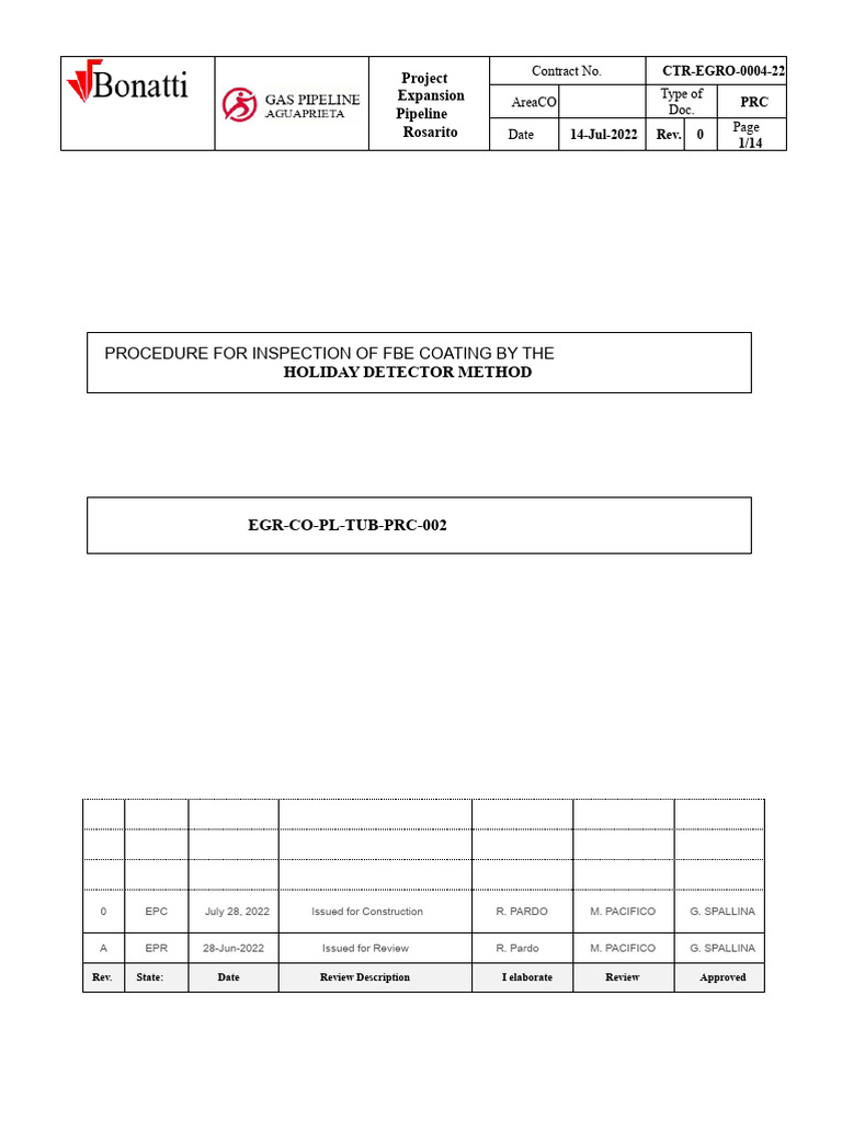 FBE Coating Inspection Procedure Guide | PDF | Insulator (Electricity ...