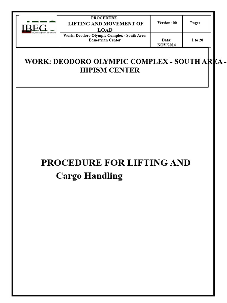 Lifting and Handling of Load Procedure | PDF | Crane (Machine ...