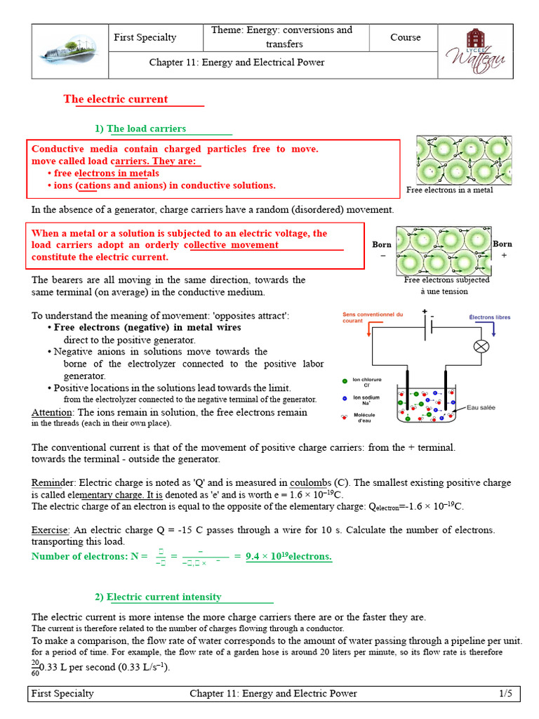 Understanding Electric Current and Power | PDF | Electric Current | Watt