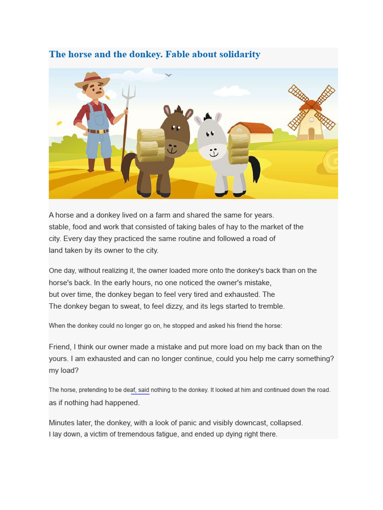 The Horse and The Donkey | PDF