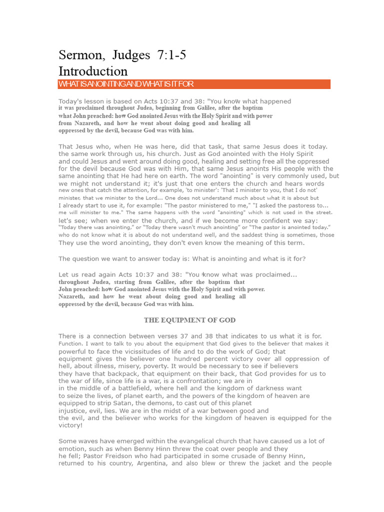 Understanding Anointing's Purpose | PDF | Jesus | Anointing