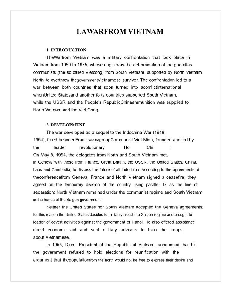 Overview of the Vietnam War Conflict | PDF | South Vietnam | Viet Cong