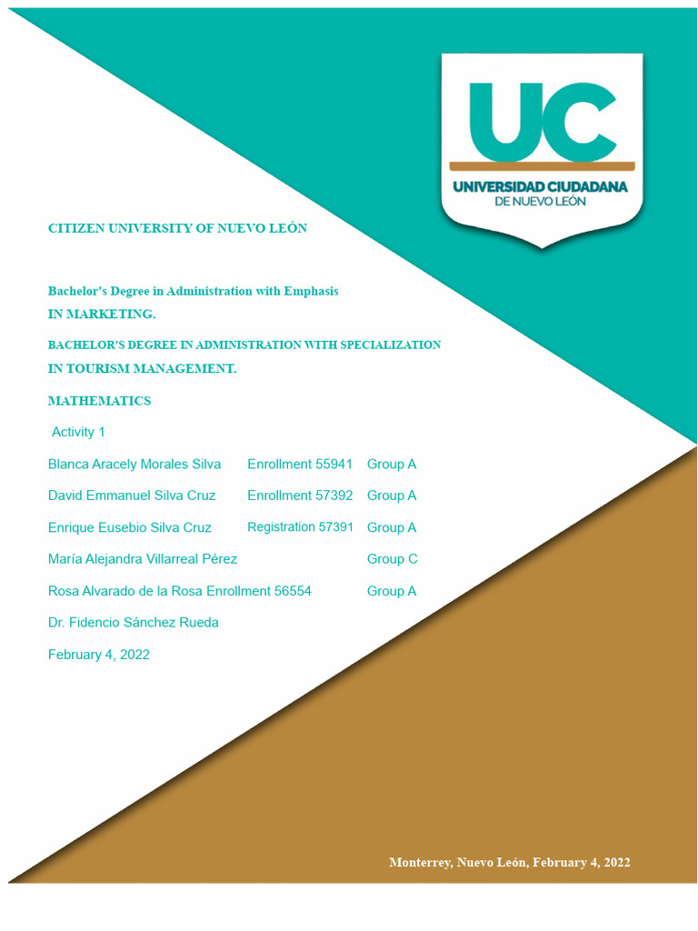UC Activity 1 Math II MATH GROUP | PDF | Exponential Function ...