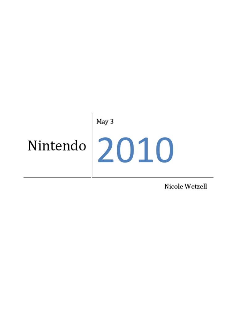 Nintendo's Strategic Vision and Challenges | PDF | Video Game Consoles ...