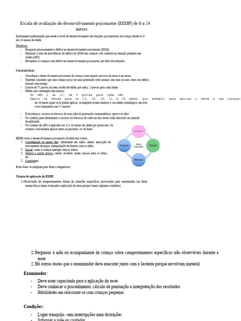 Escala EEDP: Avaliação Psicomoção 0-24 meses | PDF | Decimal