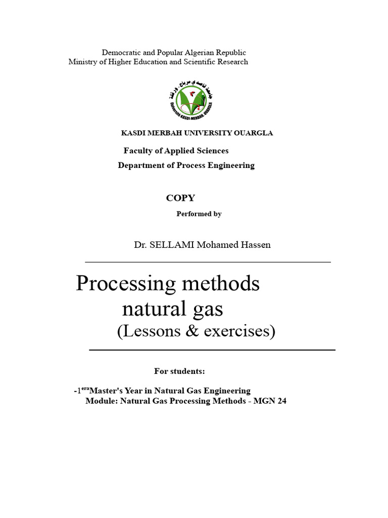 Natural Gas Processing Methods Guide | PDF | Physical Sciences ...