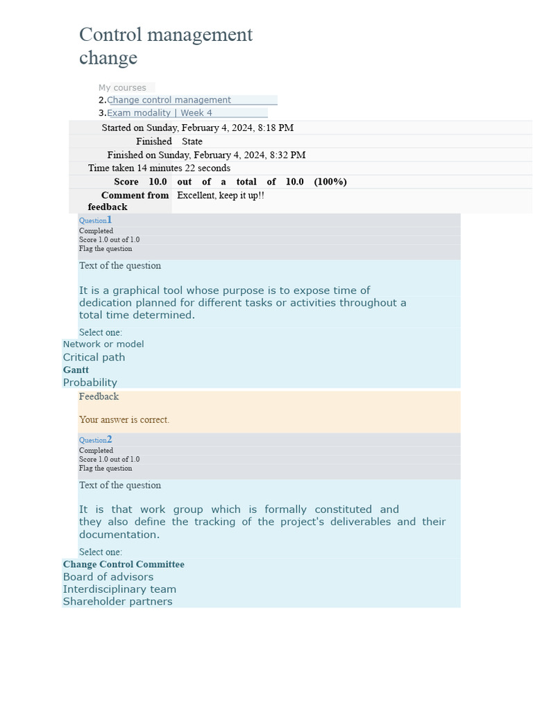 Week 4 Change Control Management | PDF | Applied Mathematics