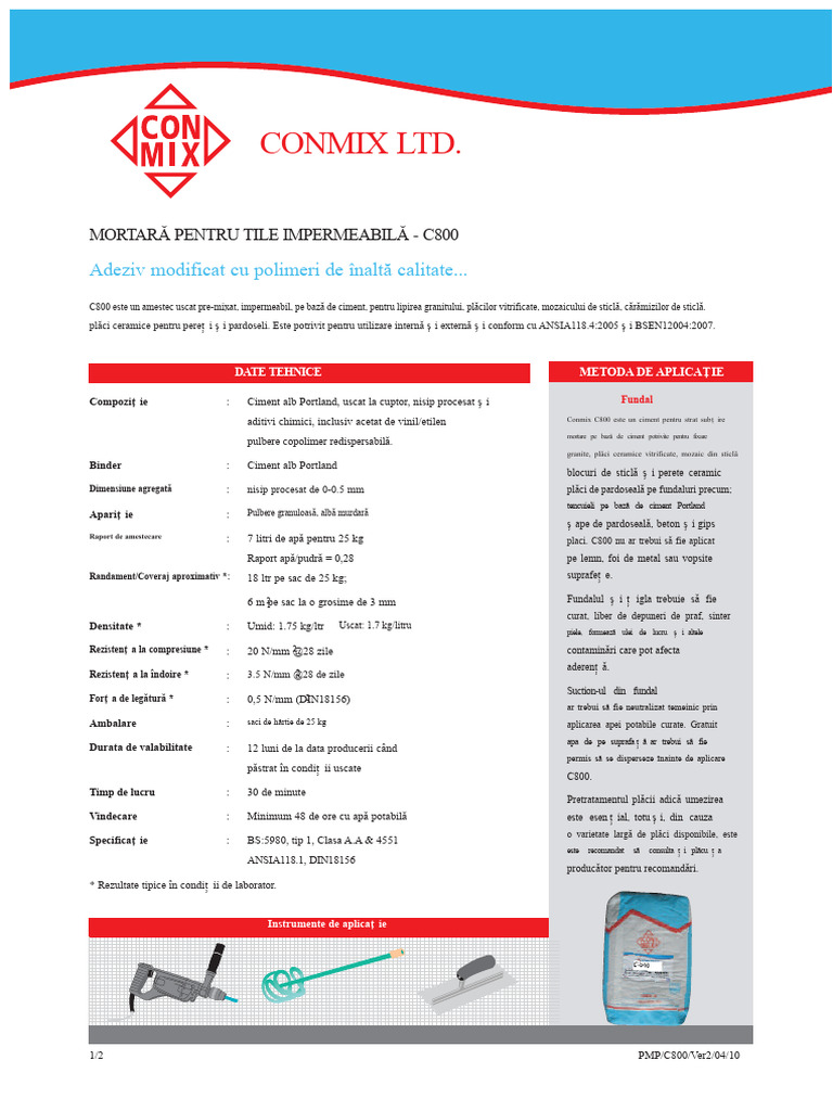 Conmix C800 2011 | PDF