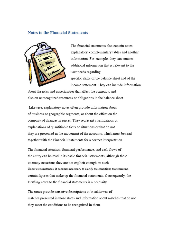 Notes To The Financial Statements | PDF | Financial Statement ...