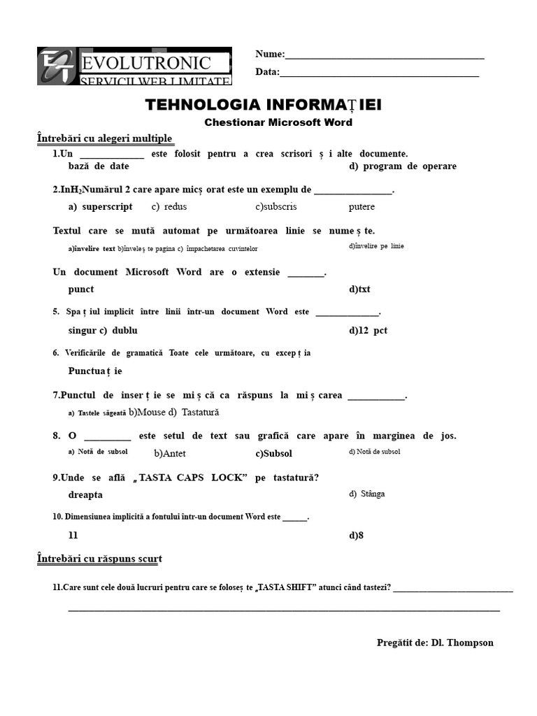 1 MS Word Test PDF | PDF
