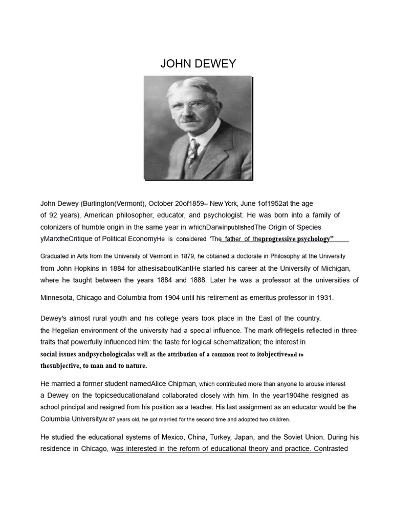 John Dewey: Pioneer of Progressive Education | PDF | John Dewey | Pedagogy