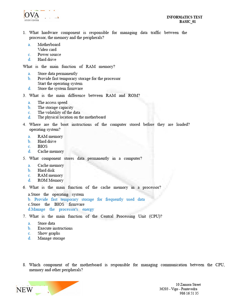 19 - 01 - 24 - Basic Computer Test I | PDF | Computer Network ...