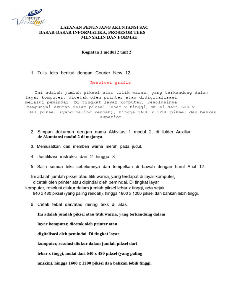 Aktivitas 1 Modul 2 Unit 2 | PDF