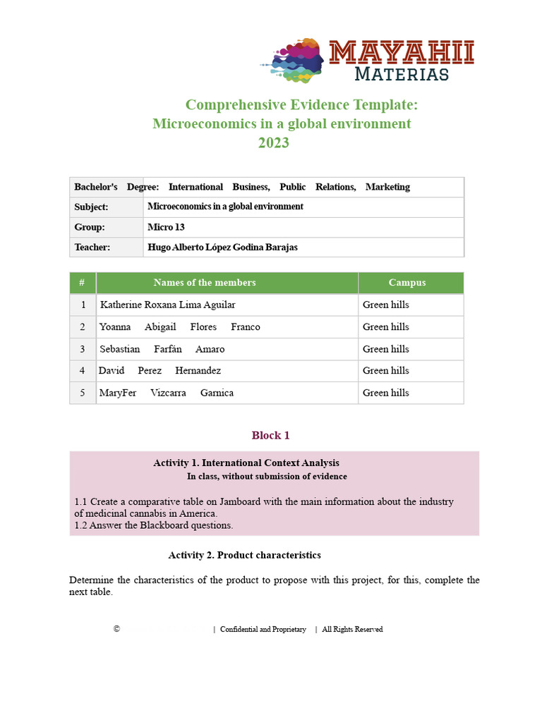 Template Comprehensive Evidence - Microeconomics January 2023 | PDF ...