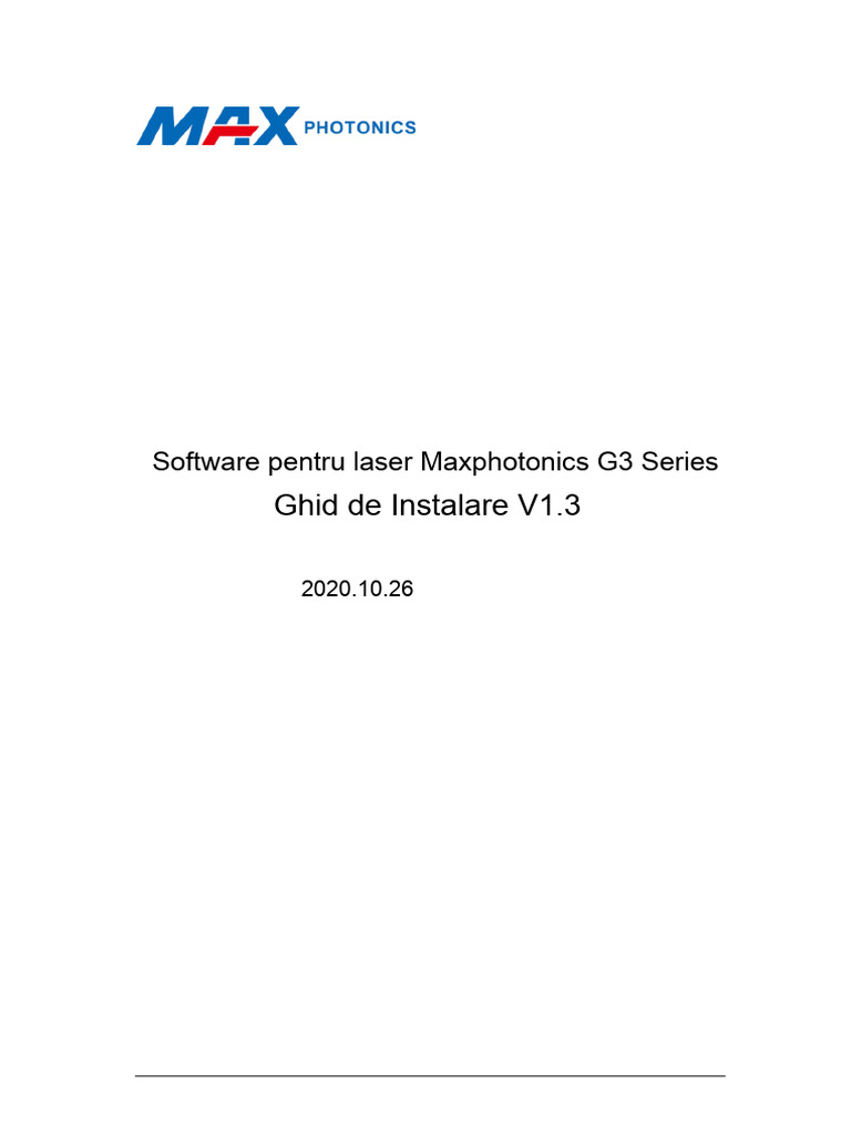 Ghid de Instalare V1.3: Software Pentru Laser Maxphotonics G3 Series | PDF