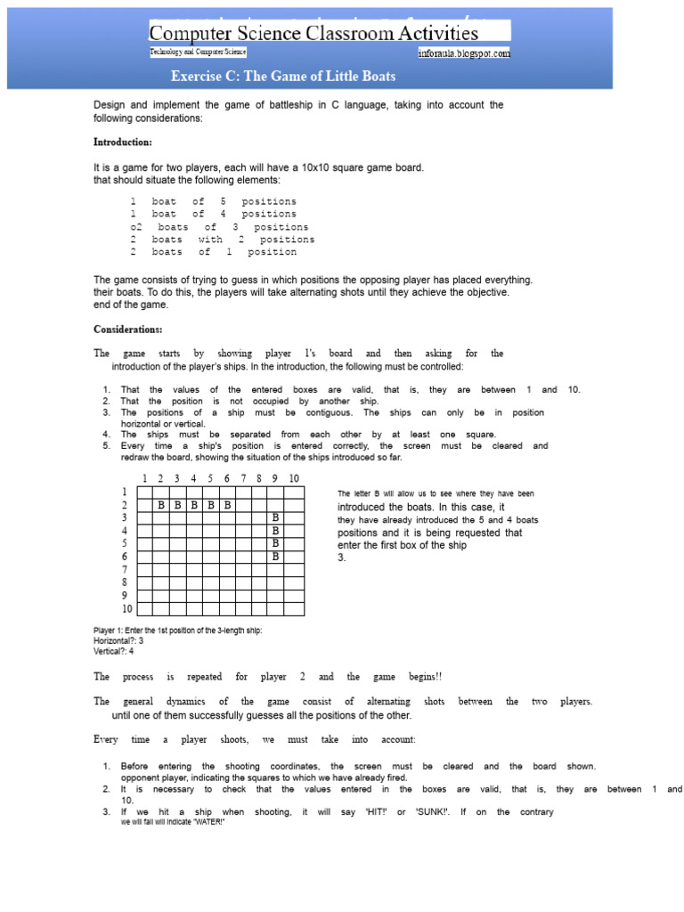 C Battleship Game Implementation Guide | PDF | Software Development ...