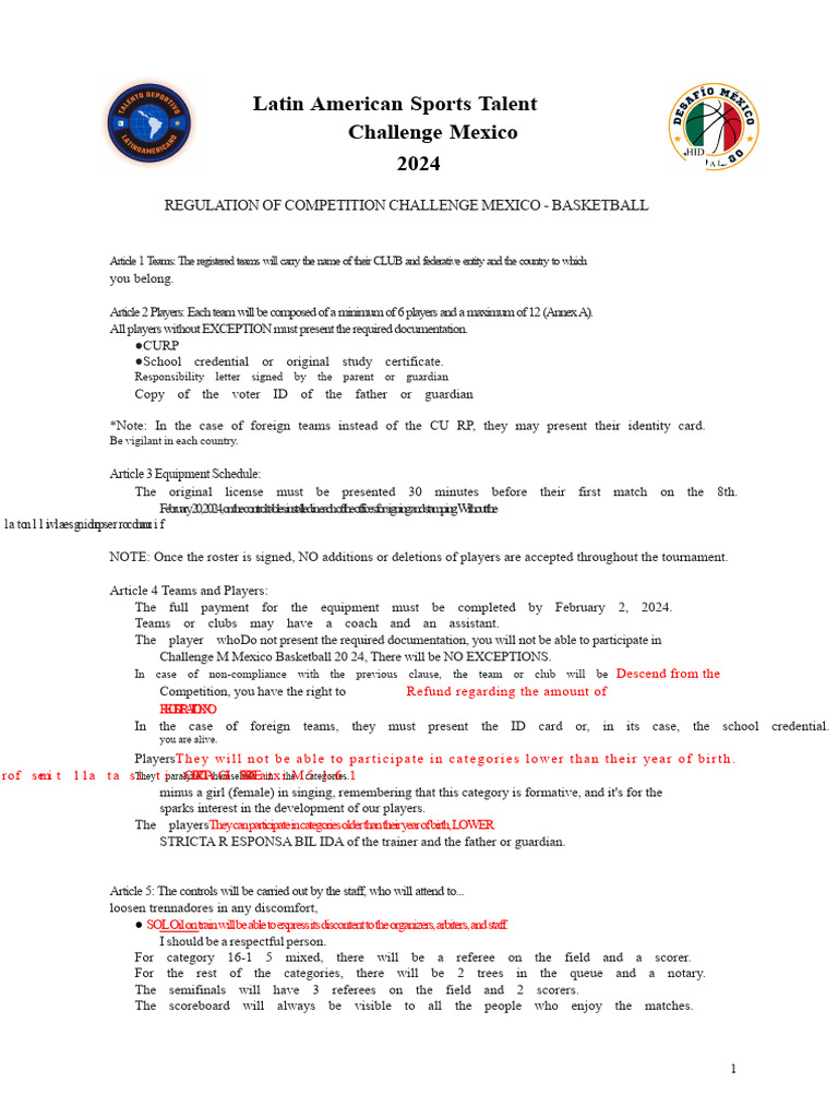 Basketball Regulations 2024 | PDF | Sports
