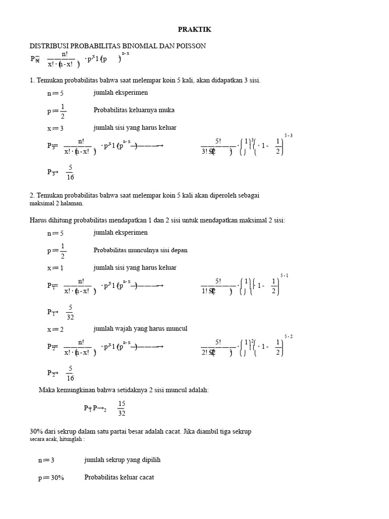 Probabilitas Binomial dan Poisson | PDF