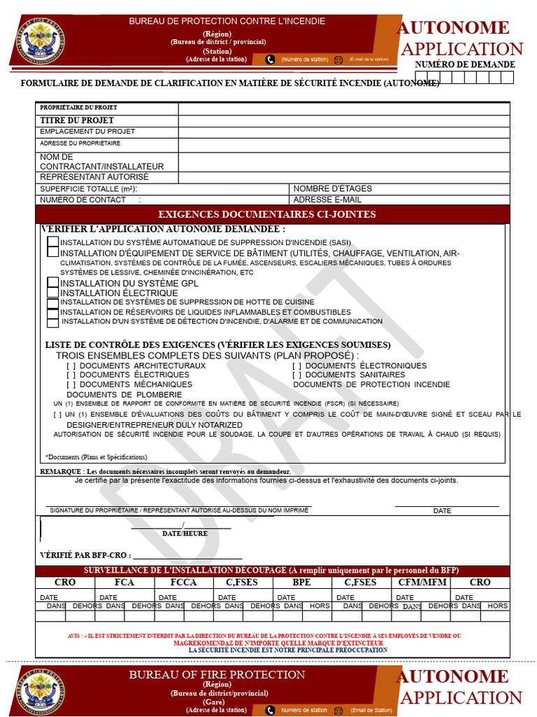 Formulaire de Demande FSED 53F (Standalone) Rev00 | PDF