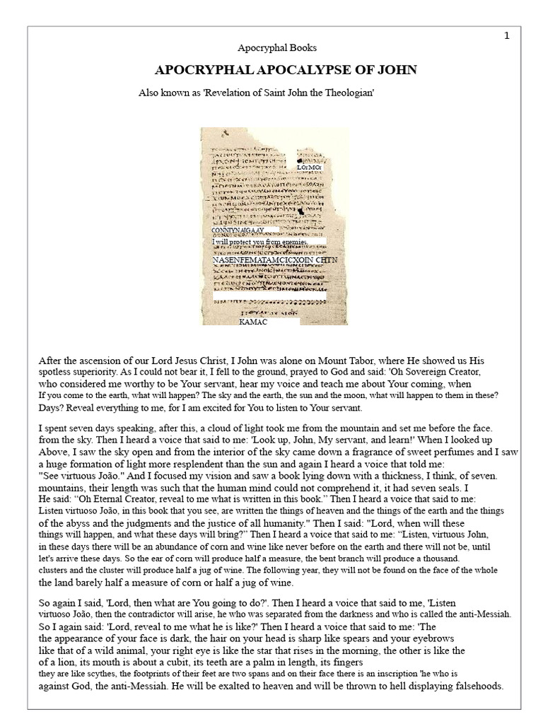 Apocryphal Apocalypse of John Explained | PDF | Sin | Book Of Revelation