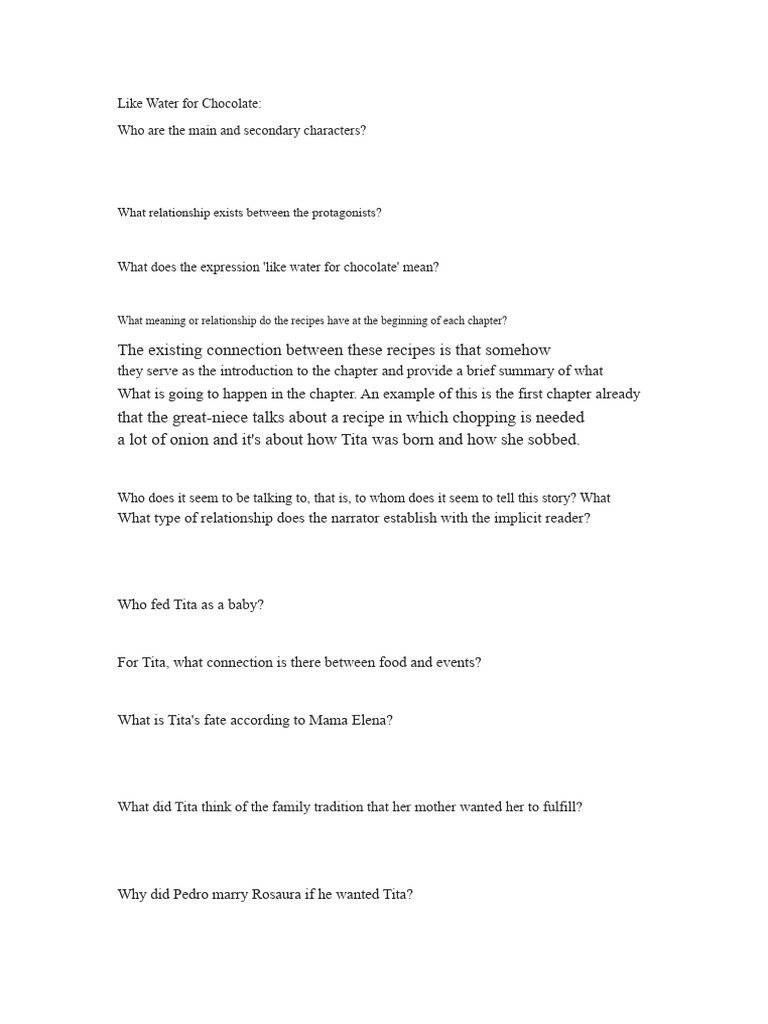 Like Water For Chocolate PDF