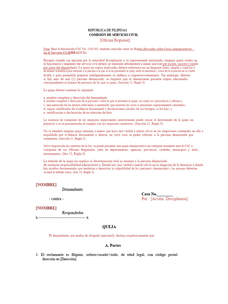 Queja Administrativa Ante El CSC | PDF | Moralidad | Demanda judicial