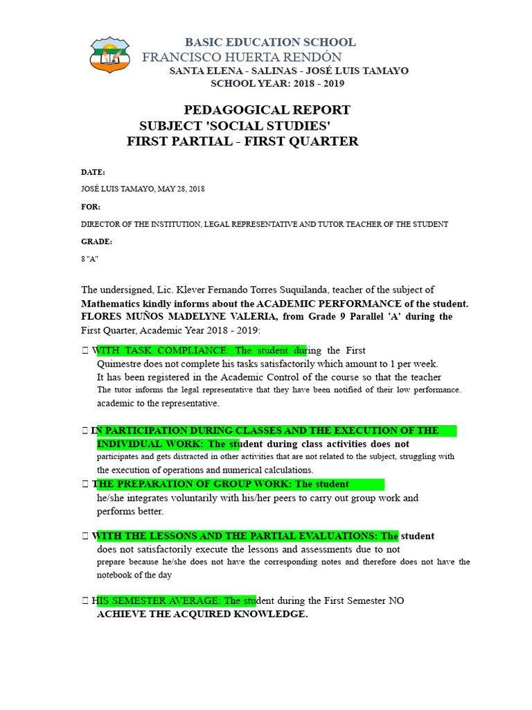 Academic Performance Report 2018-2019 | PDF | Teachers | Reinforcement