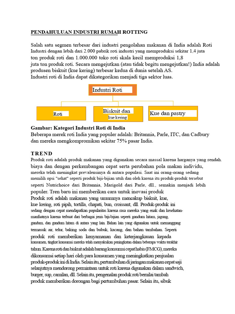 Pasar Roti India: Pertumbuhan & Tren 2024 | PDF