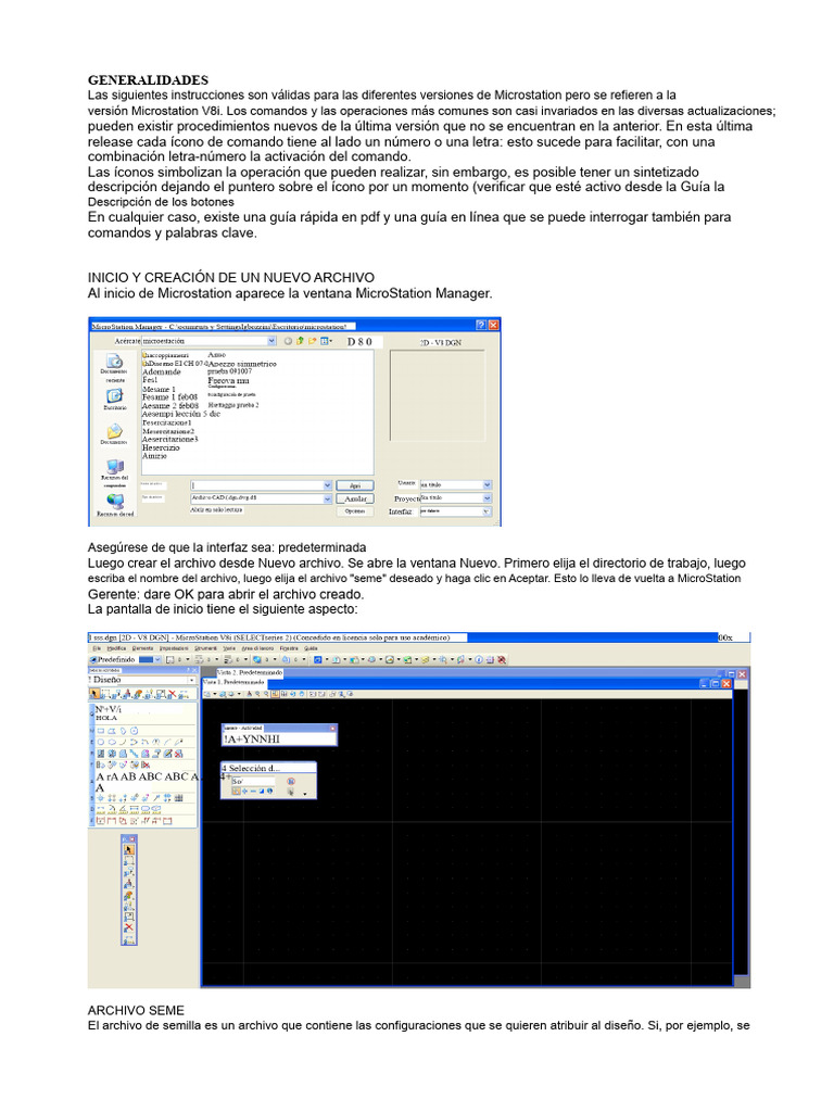 Instrucciones Microstation V8 | PDF | Ventana (informática) | Botón ...