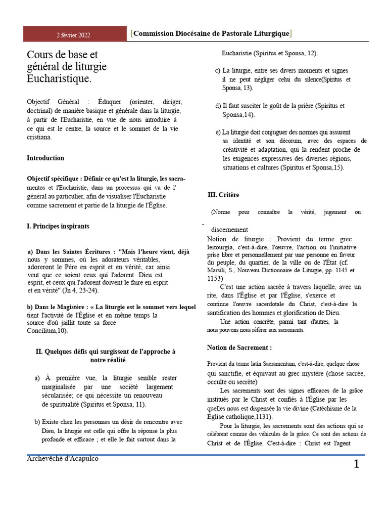 Éducation à la Liturgie Eucharistique | PDF | Liturgie | Église catholique