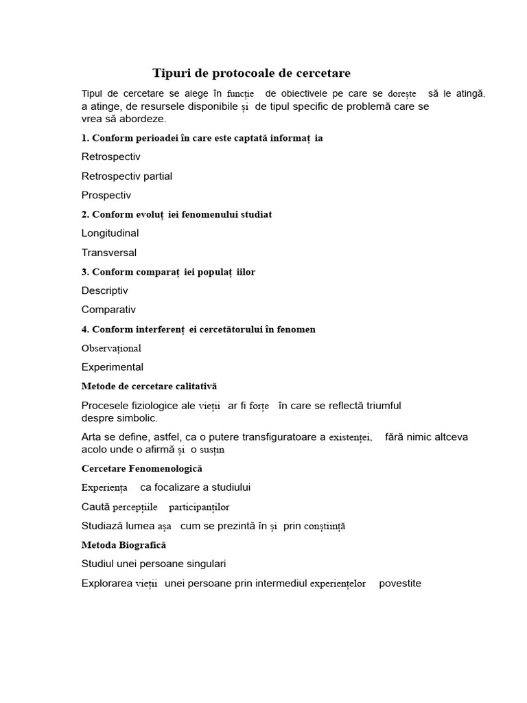 Tipuri de Protocoale de Cercetare | PDF