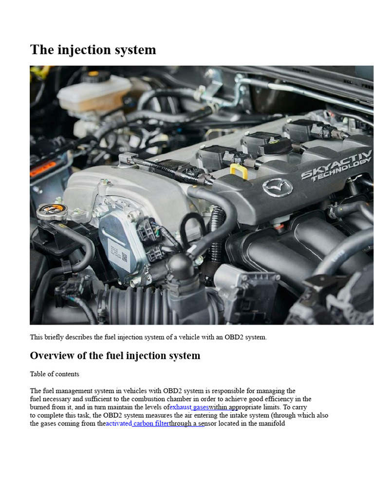 The OBD2 Injection System | PDF | Throttle | Fuel Injection