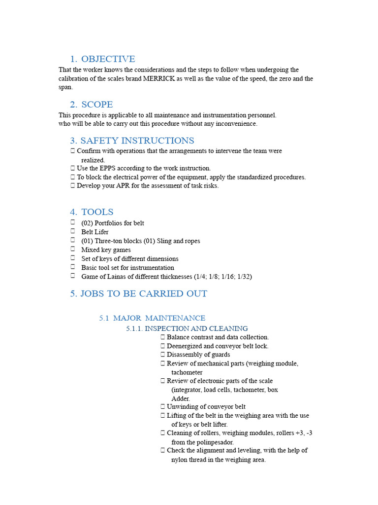 Calibration Procedure For Merrick - Bell Scales | PDF | Calibration ...