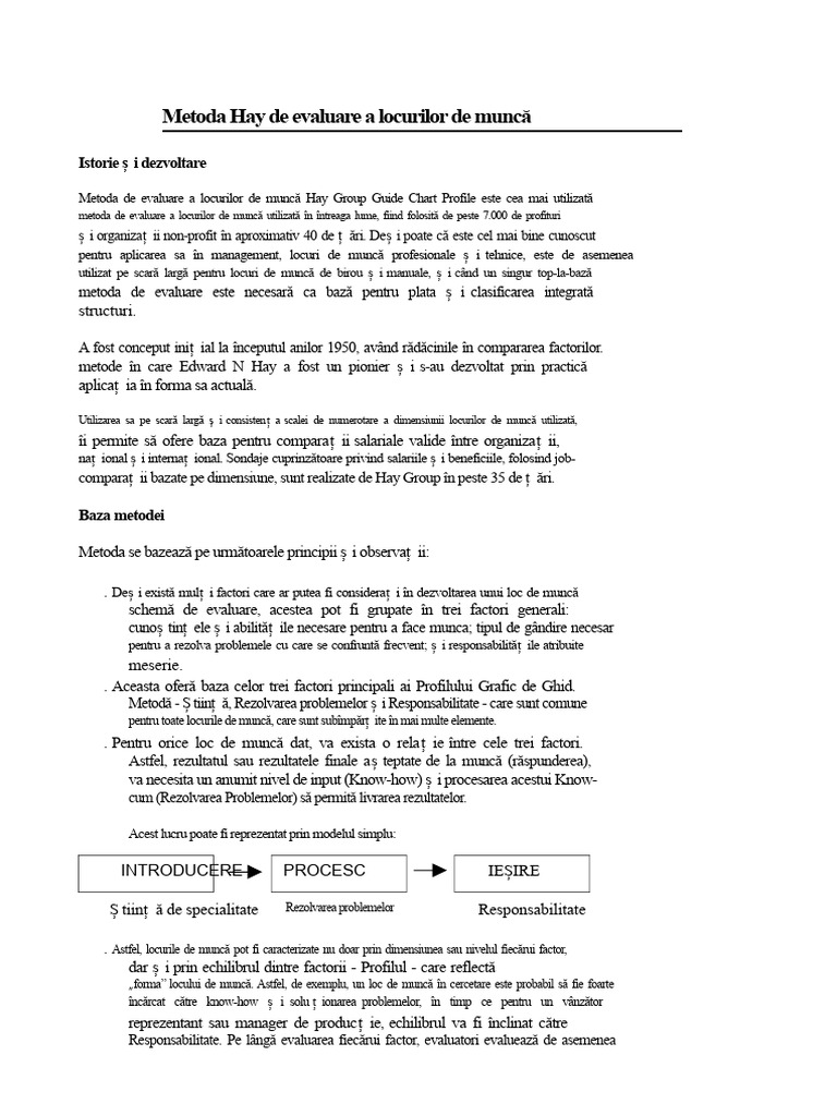 Metoda Hay de Evaluare A Posturilor | PDF