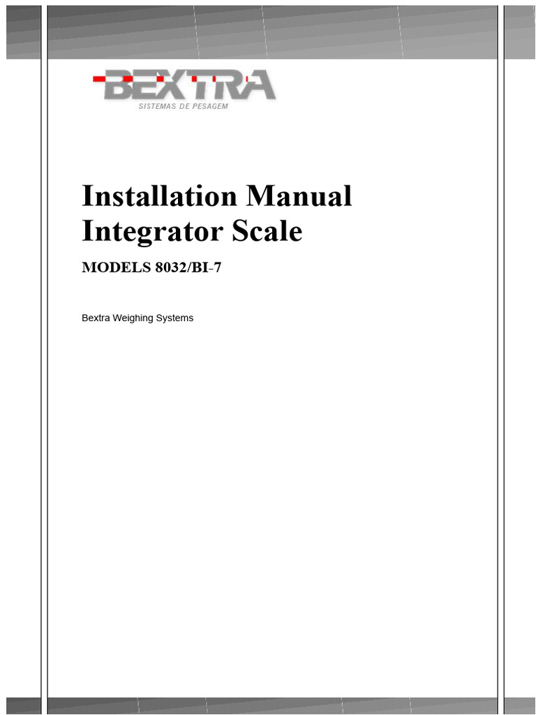Integrator Scale Installation Guide | PDF | Weighing Scale | Power Supply