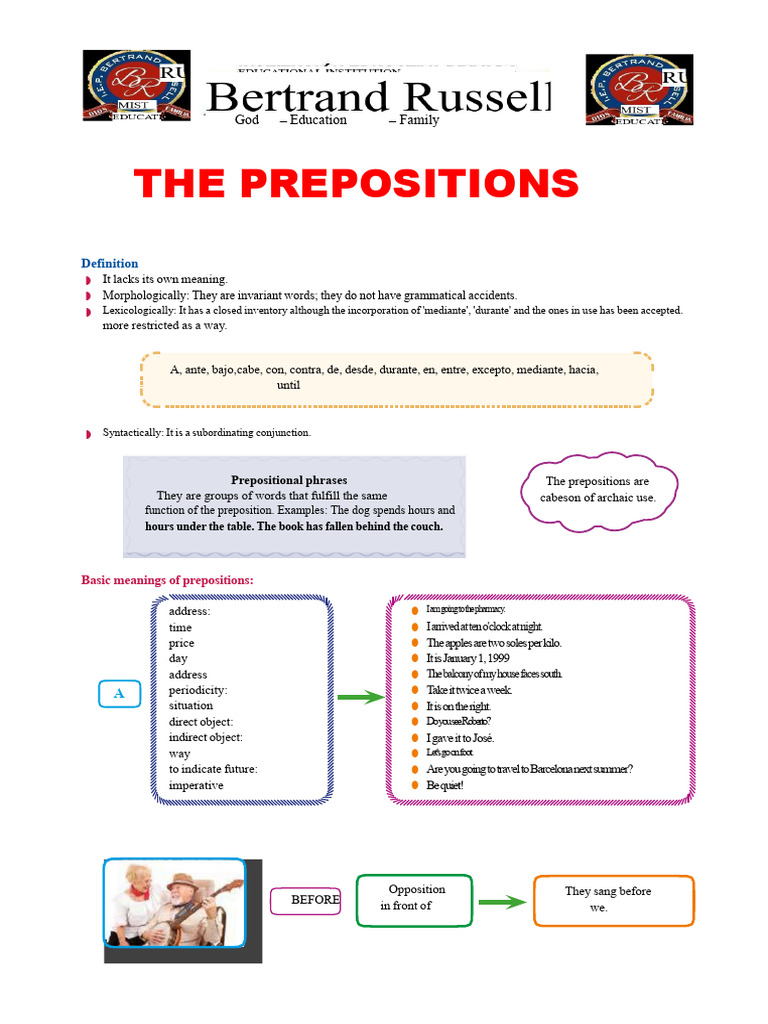 The Prepositions For Second Grade of Secondary School | PDF | Word ...