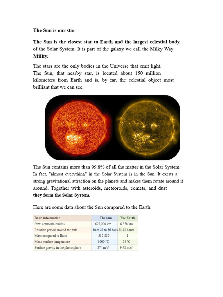 Understanding the Sun: Our Star Explained | PDF | Sun | Solar System