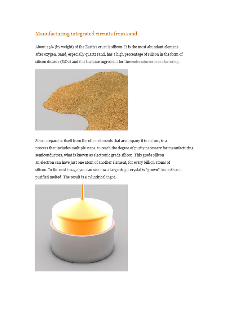 Manufacturing Integrated Circuits From Sand | PDF | Silicon ...
