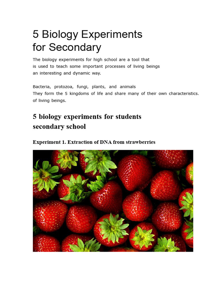 5 Engaging Biology Experiments for Students | PDF | Yeast | Egg White