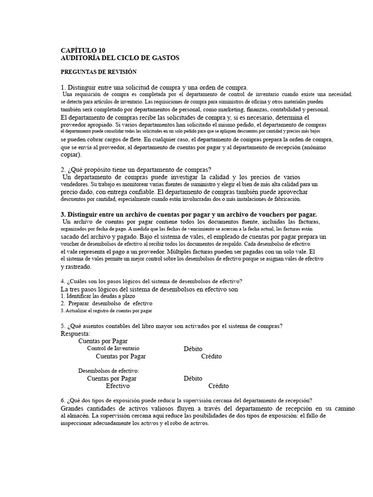 Auditoría del Ciclo de Gastos: Claves y Procesos | PDF | Cuentas por ...