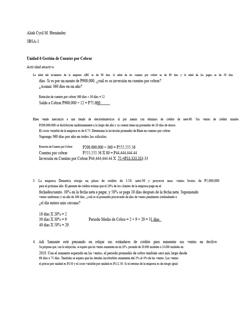 Análisis de Cuentas por Cobrar y Crédito | PDF | Dinero | Contabilidad