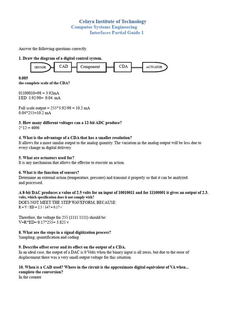 Digital Control Systems Guide | PDF | Analog To Digital Converter ...