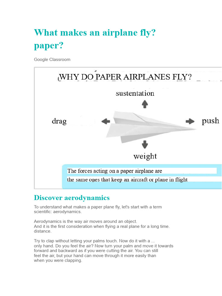 Understanding Paper Airplane Flight | PDF