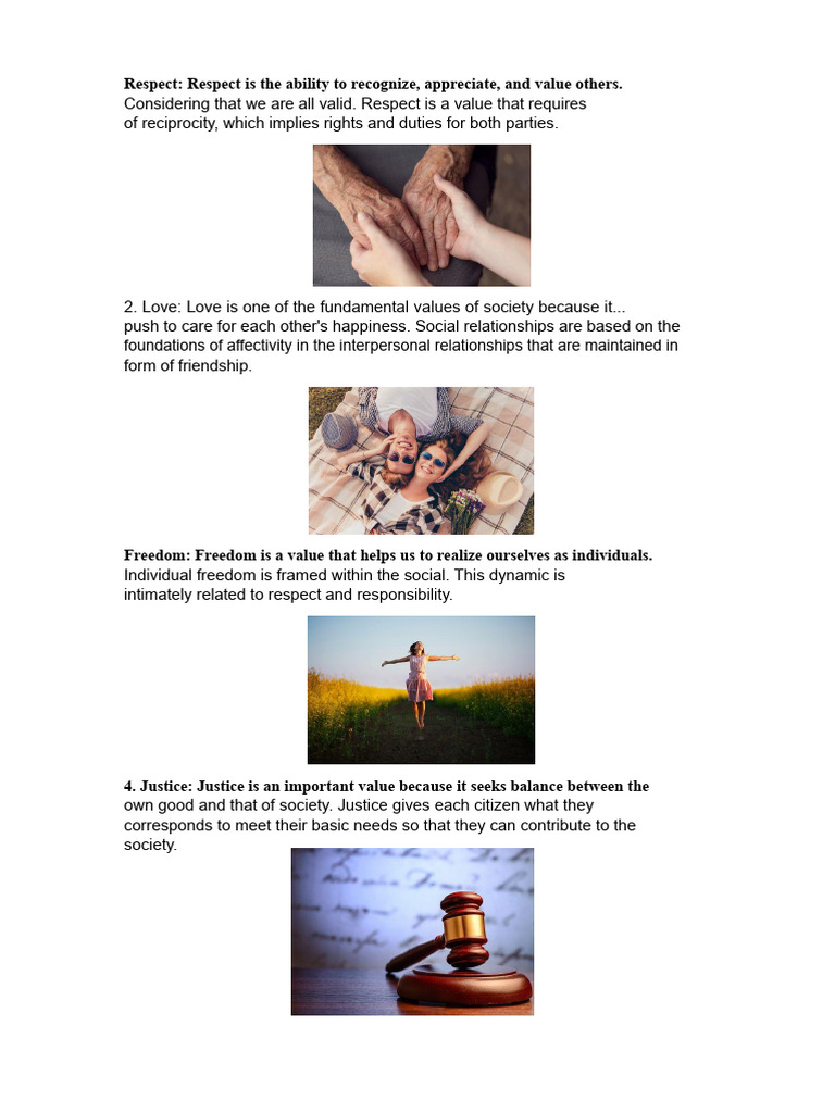 Core Values: Respect, Love, and Justice | PDF