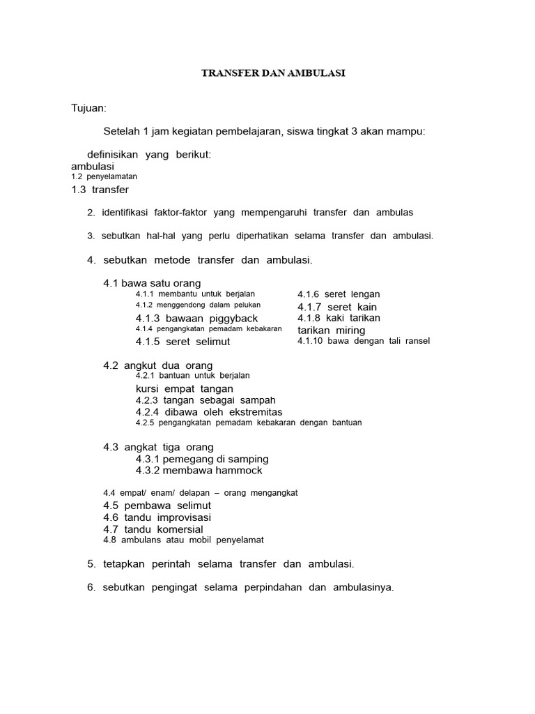 Metode Transfer dan Ambulasi Efektif | PDF