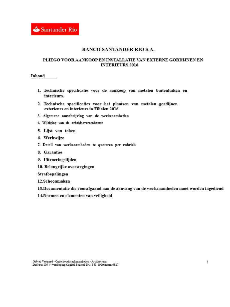 Technische Specificaties Gordijnen | PDF