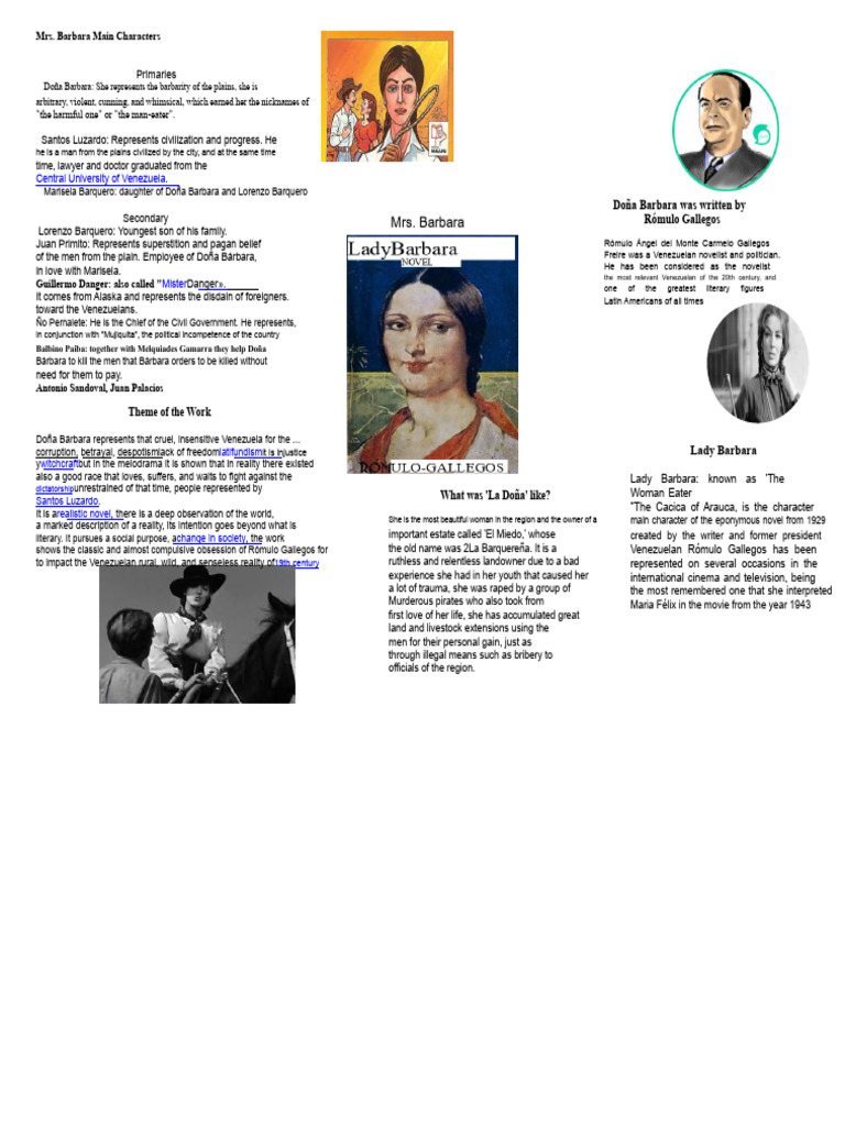 Doña Bárbara: Key Characters & Themes | PDF